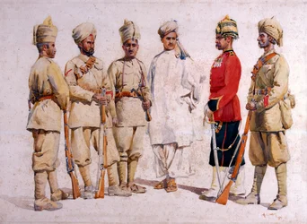 Soldiers of the 19th Punjabis Afridi of Tirah, illustration for 