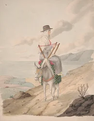 Barandilles, a Woman on a Donkey
