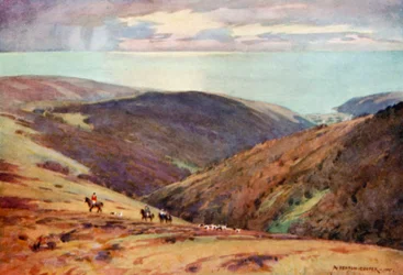 Hunting the Red Deer on Exmoor, Vale of Porlock