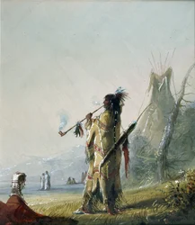 A Shoshonee Indian Smoking