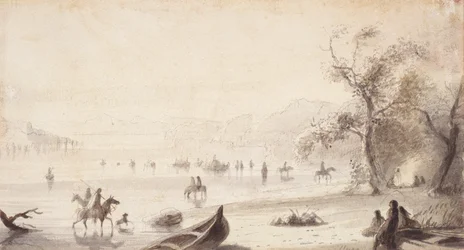 Bull Boating Across the Platte, c.1837