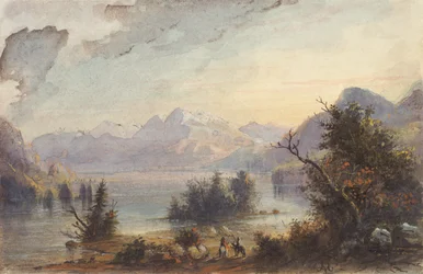 Lake Scene, Rocky Mountains