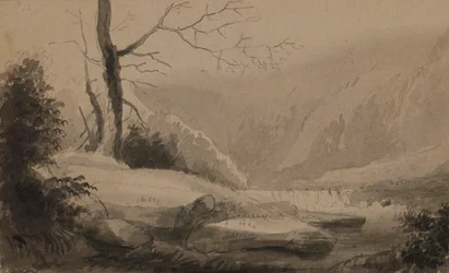 View of Stream and Mountains