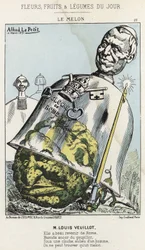 Le Melon: Cartoon on Louis Veuillot - illustration from 10/03/1871 in 