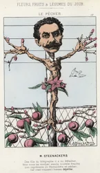 Le Pêcher: Cartoon on Steenackers - ill. from 