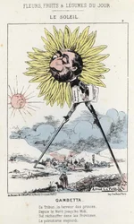 Le Soleil (sunflower): caricature on Gambetta (1838-1882) - ill. from 12/01/1871 in 