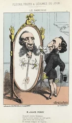 The Narcissus: Cartoon on Jules Ferry - Illustration from 27/01/1871 in 