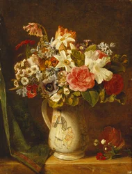 Roses, Narcissi and Other Flowers in a Vase