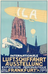 Advertising poster for the 1909 International Ballooning Exhibition in Frankfurt