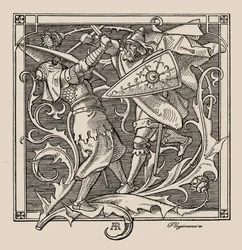 Die Nibelungen. Hagen of Troneck kills Iring