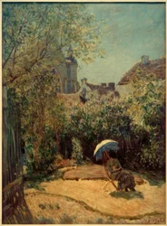 Woman with Umbrella - Summer Scene