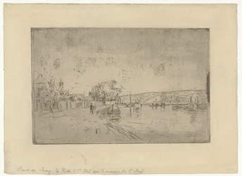 View of the River Loing with Boats from the Shore