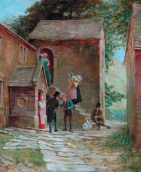 View of the Yard with Figures, Kilnhurst, Todmorden