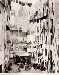 View of the small Piazza dei Truogoli di Santa Brigida