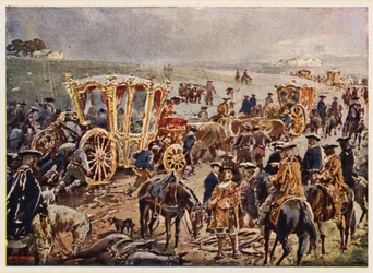 King John V of Portugal travelling to the Spanish border