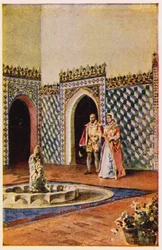 Moorish architecture in the Palace of Sintra, Portugal