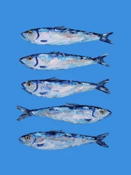 Five Blue Sardines