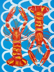 Playful Ocean Lobsters