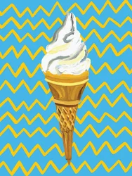 Vibrant Ice Cream Cone