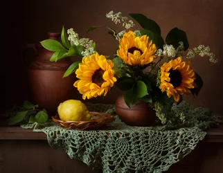 Rustic Sunflower Still Life