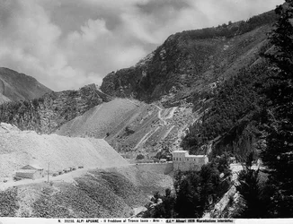 Monte Freddone on the Iacco stretch in the Apuane Alps in Arni (LU) with the marble quarries