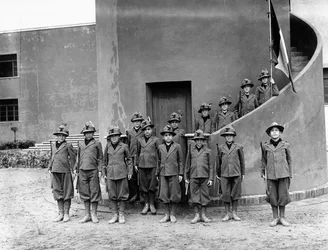 Villa Rosa Maltoni Mussolini: portrait of children wearing Friulian military uniforms