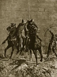 Stephen rescues Prince Henry of Scotland at Ludlow, illustration from 