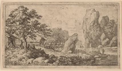 Pointed Boulder at the Bank of a River