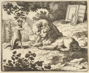 Renard Lies that he Gave the Ram Various Precious Objects that Were Meant for the Lion, 1650-75