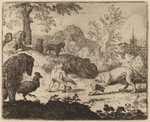 Reynard Blinds the Wolf in One Eye