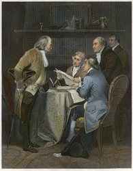 Drafting the Declaration of Independence in 1776