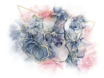 Abstract Blue Gold Ink