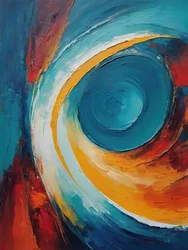 Abstract Blue Orange Swirl