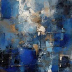 Deep Blue Gold Abstract