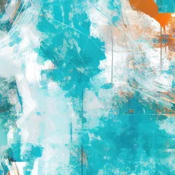 Dynamic Turquoise Orange Art