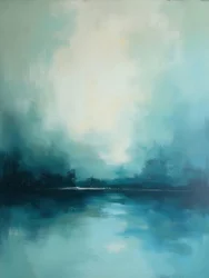 Serene Misty Lake