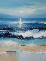 Sunlit Ocean Waves