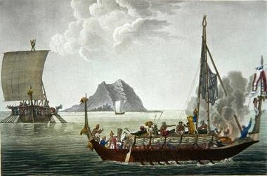 View of the Corocores of the Island of Guebe, from the Island of Pisang, from Voyage Autour du Monde sur les Corvettes de L