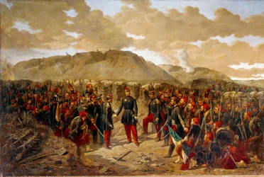 Crimean War (1853-1856): Mac-Mahon and the First Zouaves at Malakoff, 8/09/1855. General Mac Mahon (1808-1898) gave his final instructions to Colonel Collineau