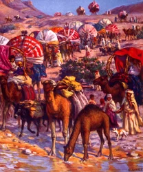 Group of Arab Nomads in the Desert