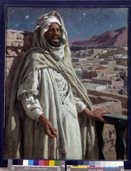 The muezzin, a member of the mosque calling for prayer