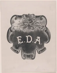 Counterproof of an Impression from a Name Plate for Edward D. Adams
