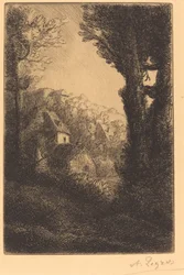 Farm on a Hillside in Sunlight