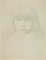 Head of Young Boy with Long Hair
