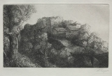 Landscape with buildings