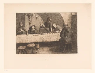 Refectory with Praying Monks