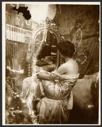 Female Model Seated in Front of a Mirror, Paris