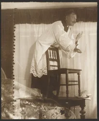 Self-Portrait of Alphonse Mucha Posing as "Jan Jus" for his picture, "Master John Juss Preaching in the Bethlehem Chapel," (1916) from the "Epic of the Slavs Cycle, Zbiroh, Bohemia"