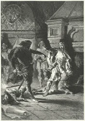 Clovis I imposing his will as King of the Franks