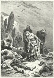 Edith the Fair discovers the body of King Harold on the battlefield of Hastings